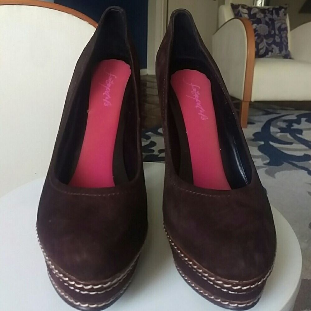 Paco Gil brown suede platforms